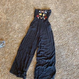 Strapless wide leg jumpsuit, M